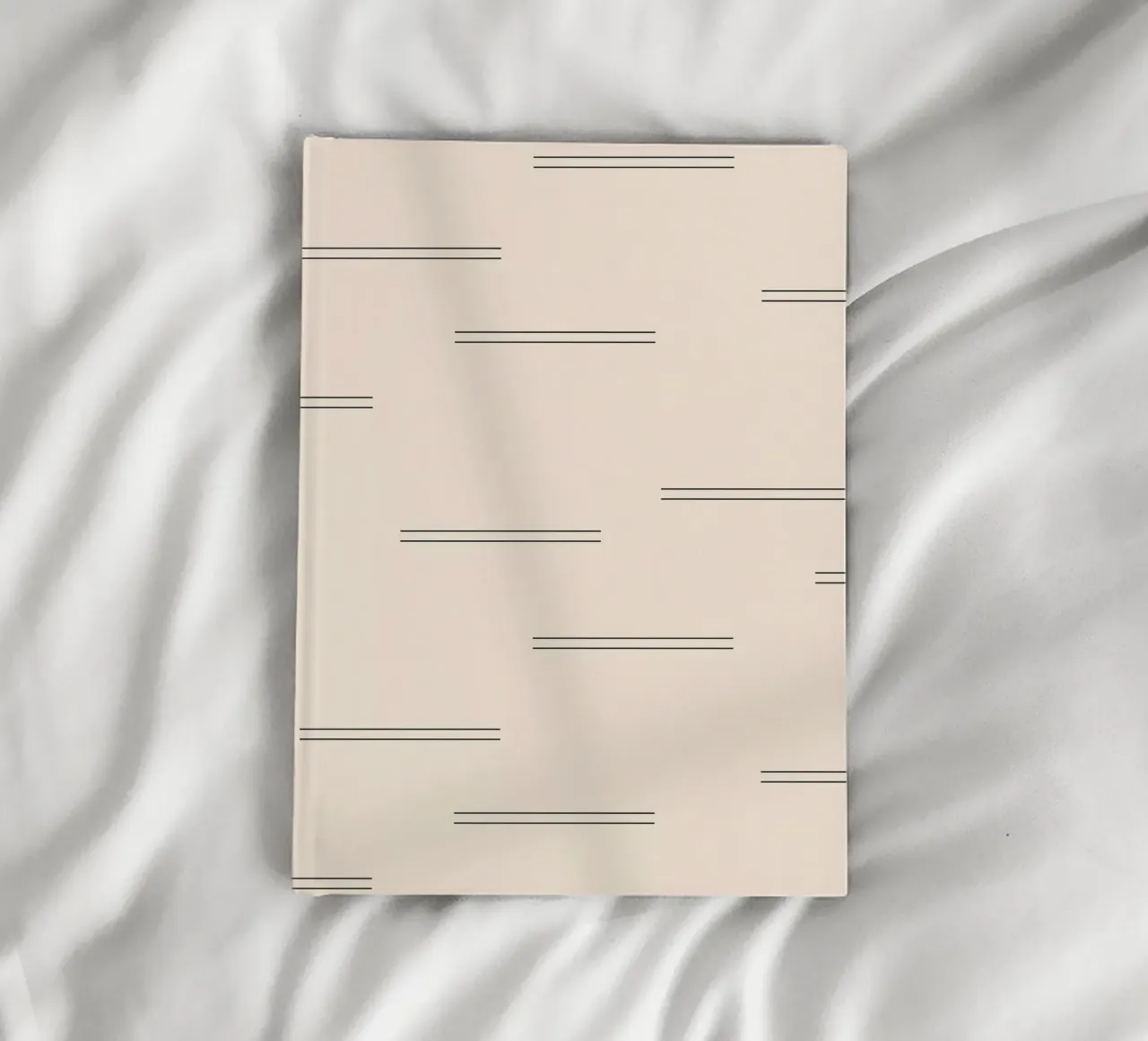 Minimal Abstract Double Lines | Black on Ivory notebook by Beauty in Simplicity