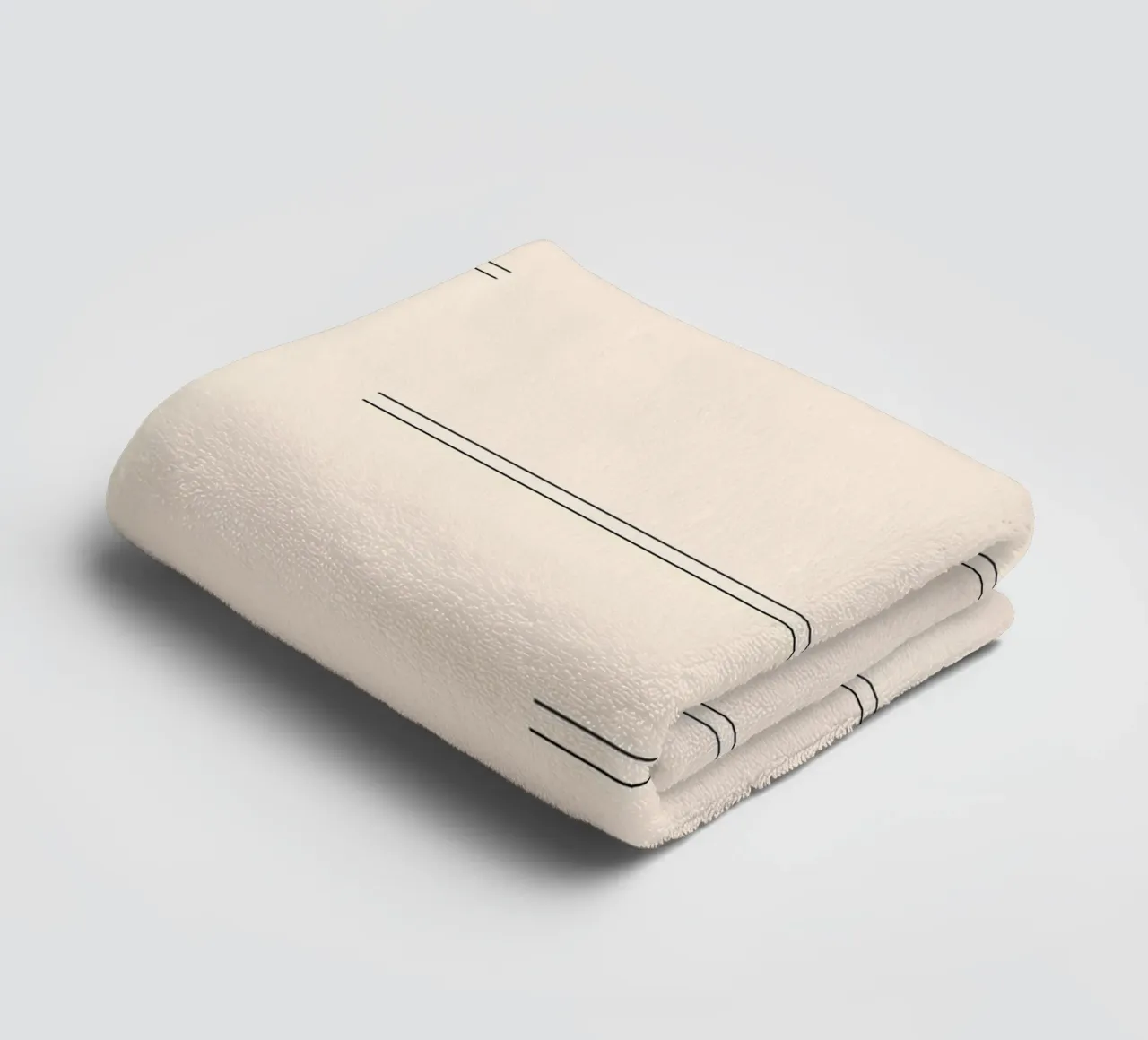 Doppie linee astratte minimali - Nero su avorio asciugamano da bagno da Beauty in Simplicity