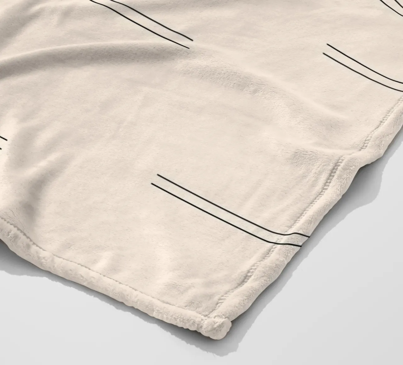 Doppie linee astratte minimali - Nero su avorio coperta in pile da Beauty in Simplicity
