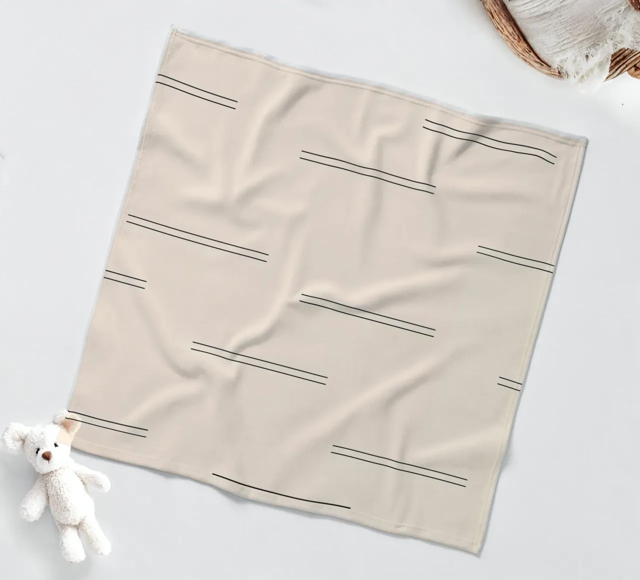 Doppie linee astratte minimali - Nero su avorio coperta in pile da Beauty in Simplicity