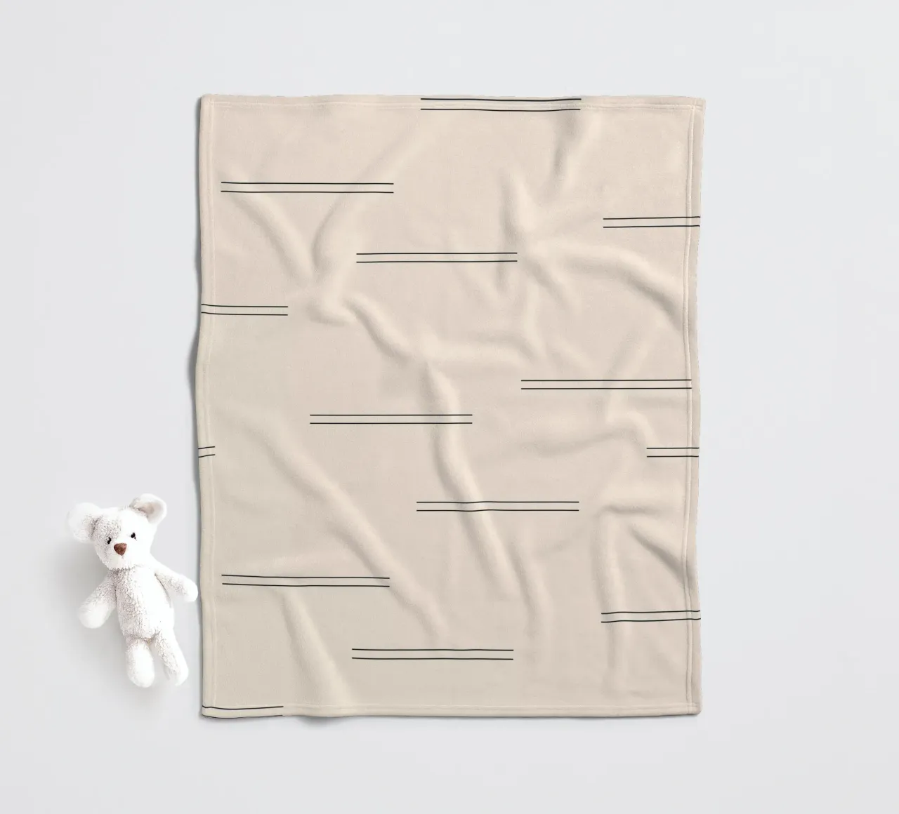 Doppie linee astratte minimali - Nero su avorio coperta in pile da Beauty in Simplicity