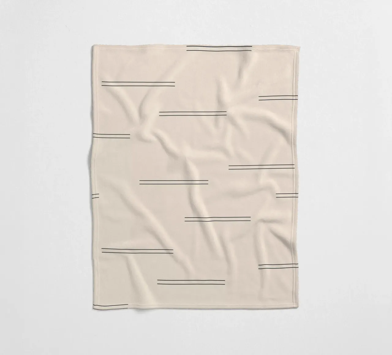 Doppie linee astratte minimali - Nero su avorio coperta in pile da Beauty in Simplicity