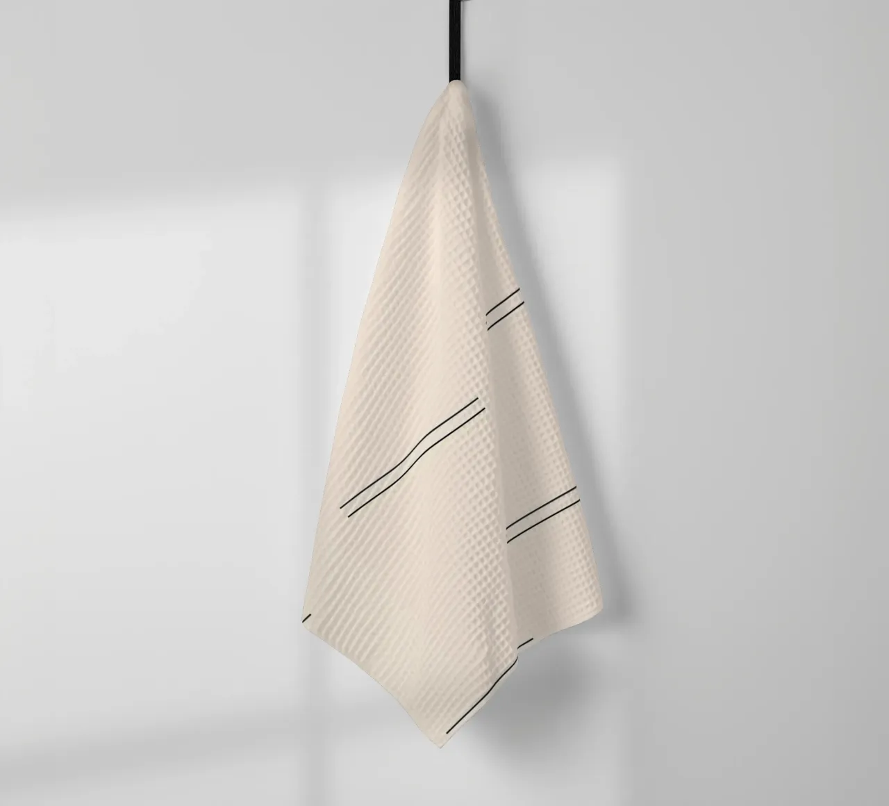 Minimal Abstract Double Lines | Black on Ivory torchon de Beauty in Simplicity