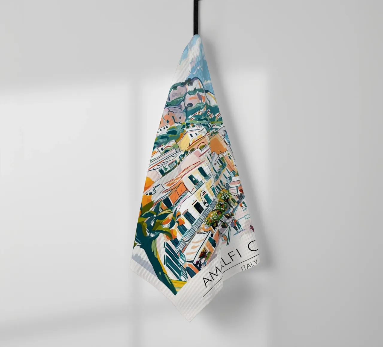Amalfiküste Zitrone Pop Art Reiseposter Geschirrtuch von homdeco