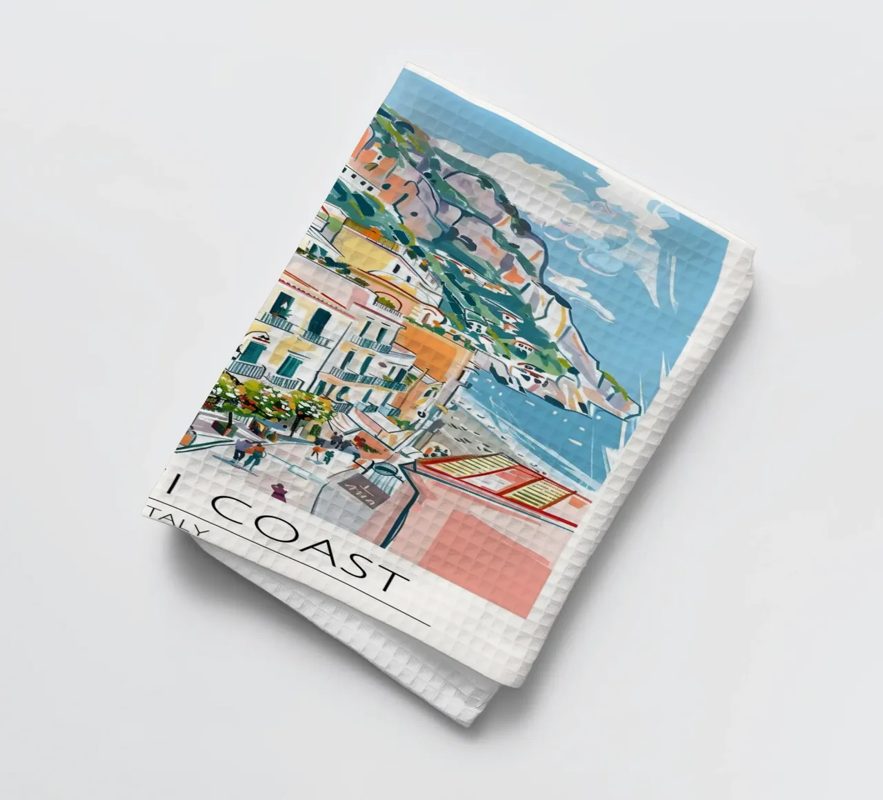 Amalfiküste Zitrone Pop Art Reiseposter Geschirrtuch von homdeco