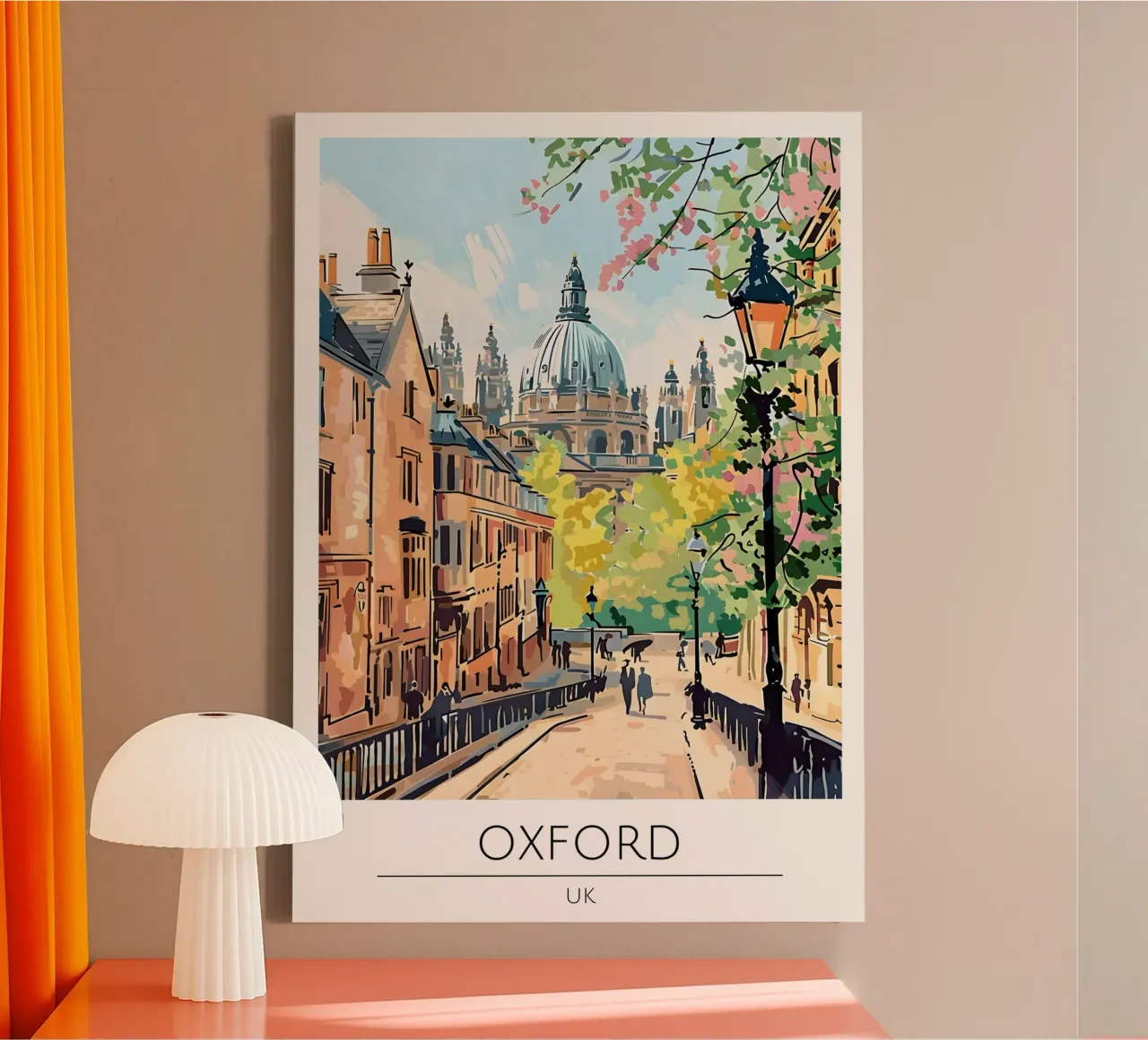 Oxford Universiteit Pop Art Poster canvas met Baklijst van homdeco