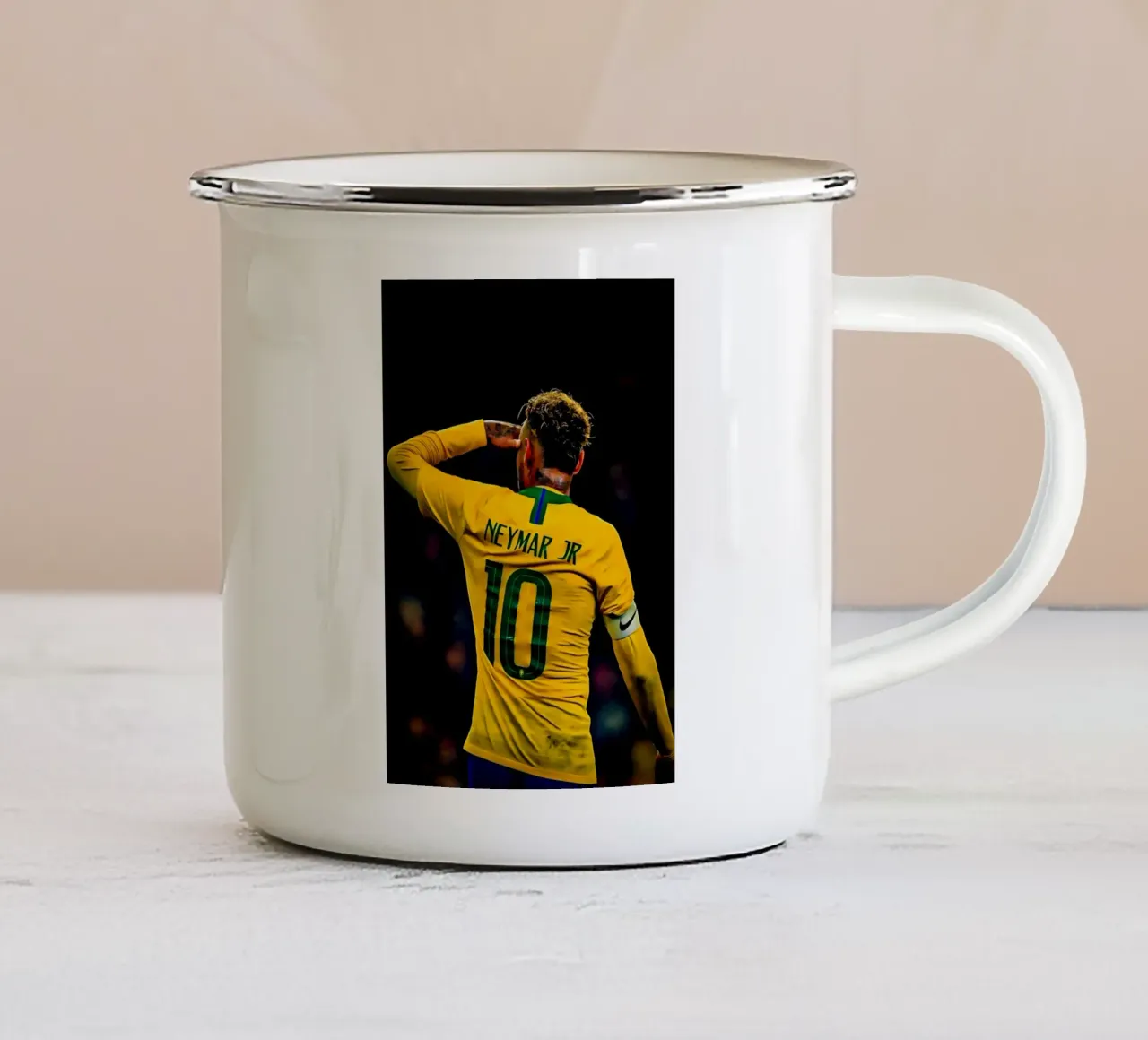Neymar Jr tazza in smalto da Low poly art