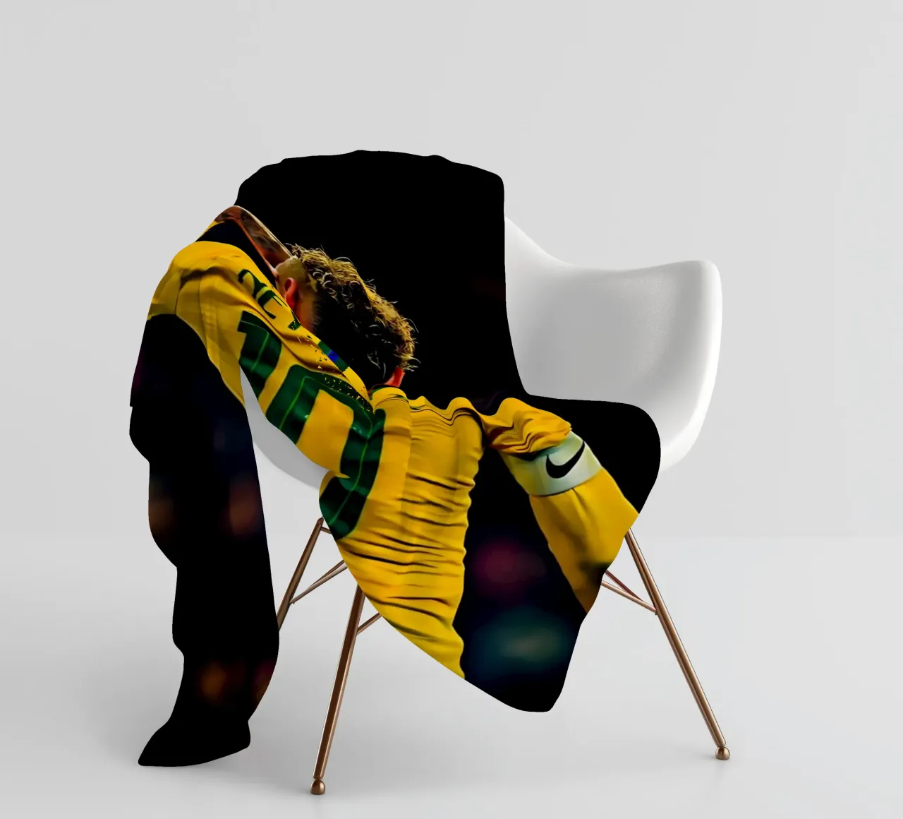 Neymar Jr fleece blanket by Low poly art