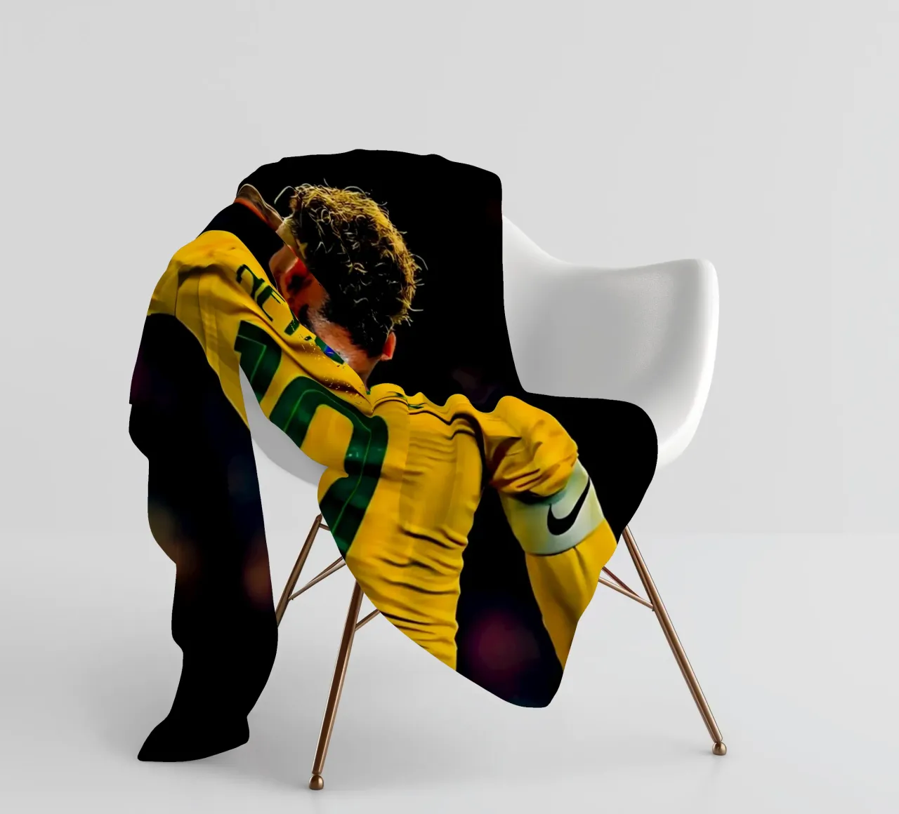 Neymar Jr fleece blanket by Low poly art