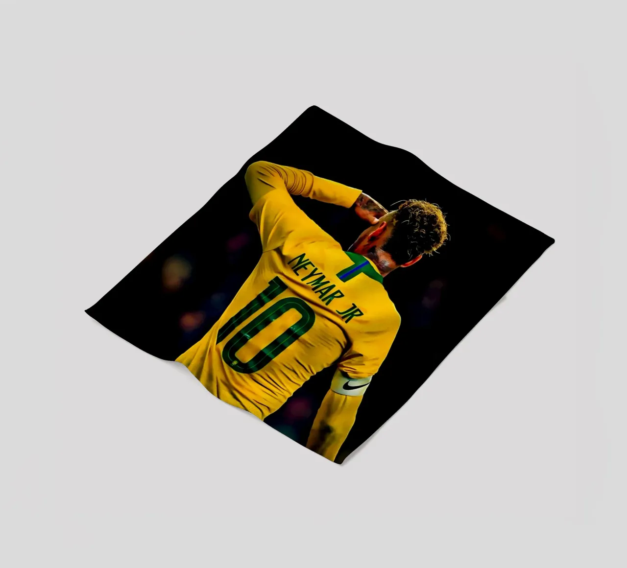 Neymar Jr fleece blanket by Low poly art