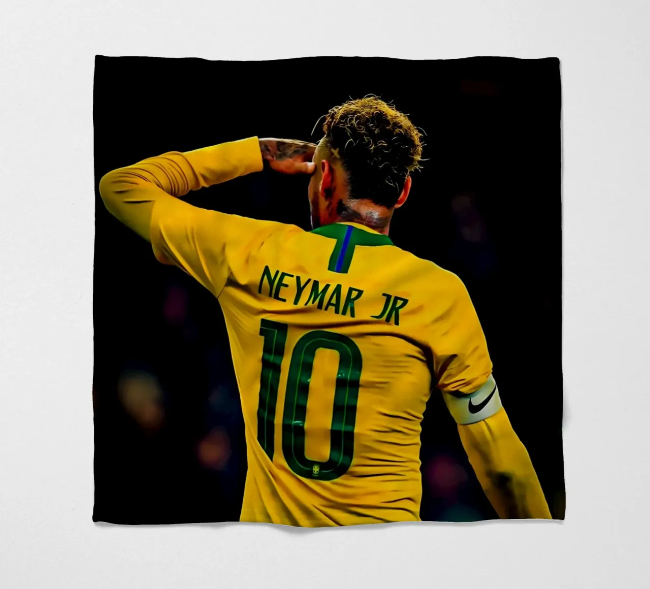 Neymar Jr fleece blanket by Low poly art