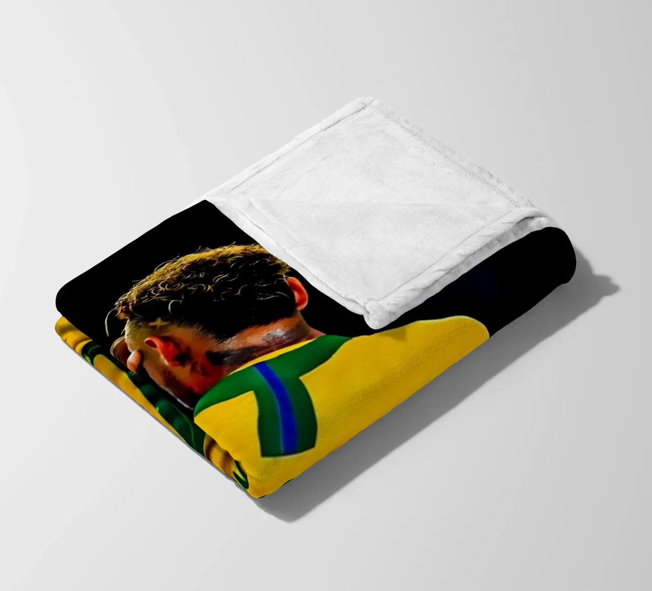 Neymar Jr fleece blanket by Low poly art