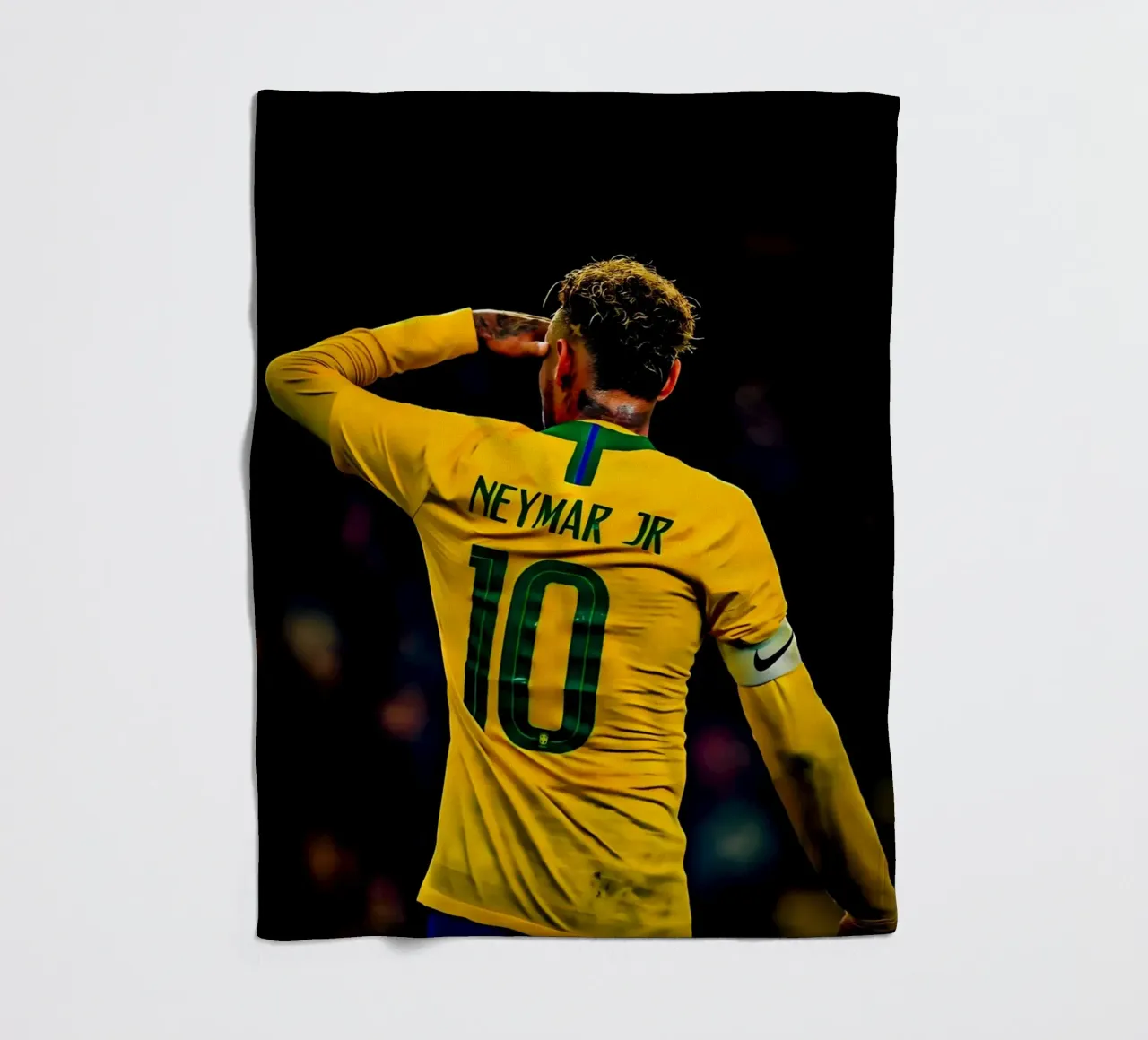 Neymar Jr fleece blanket by Low poly art