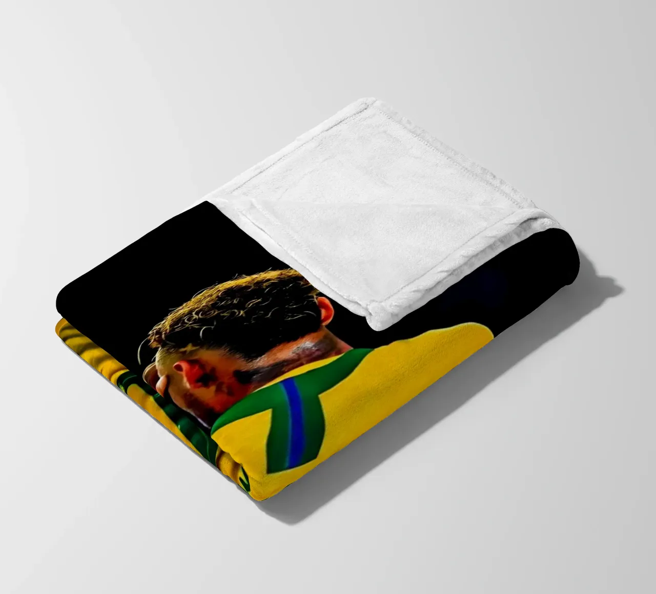 Neymar Jr fleece blanket by Low poly art