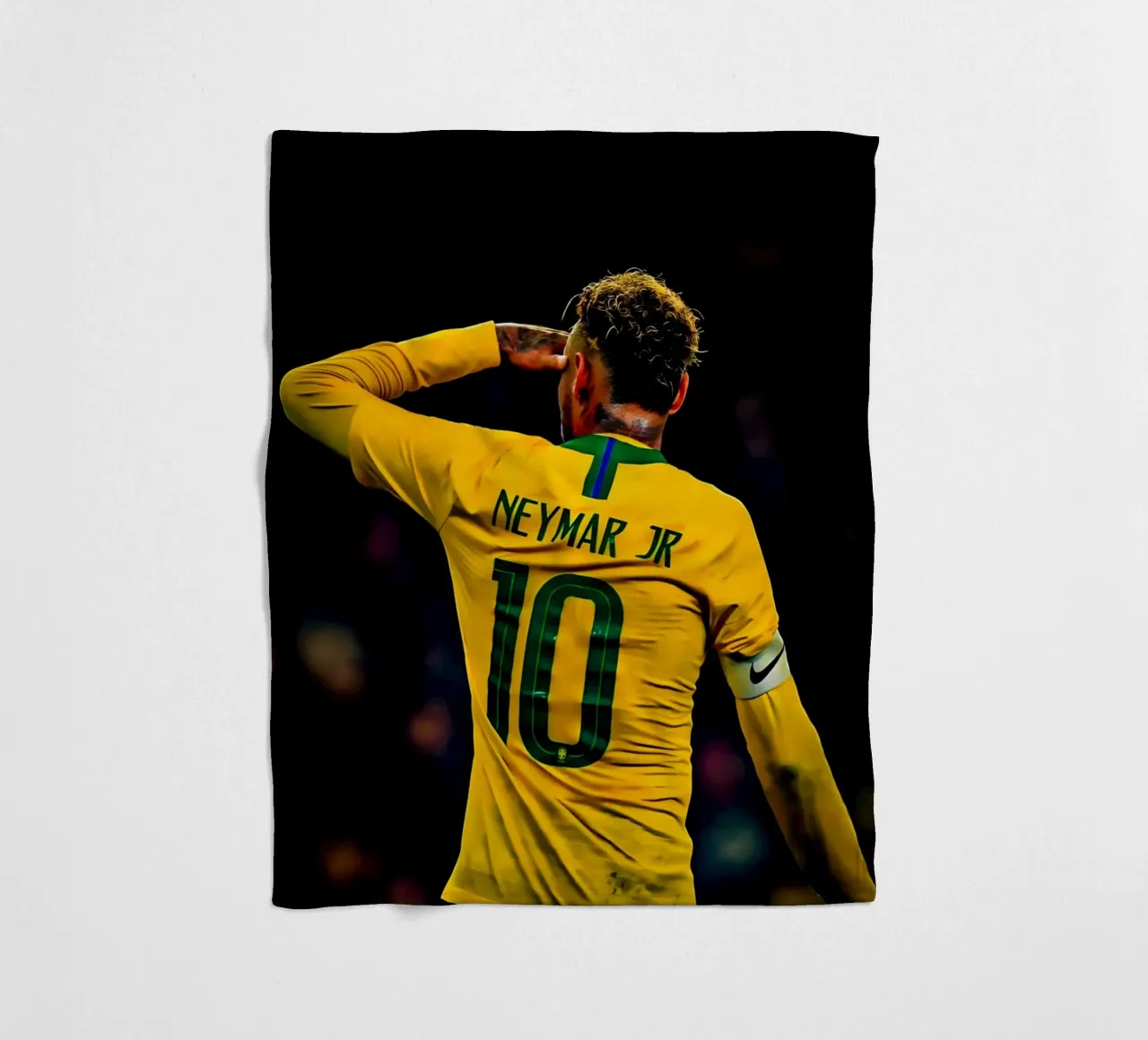 Neymar Jr fleece blanket by Low poly art