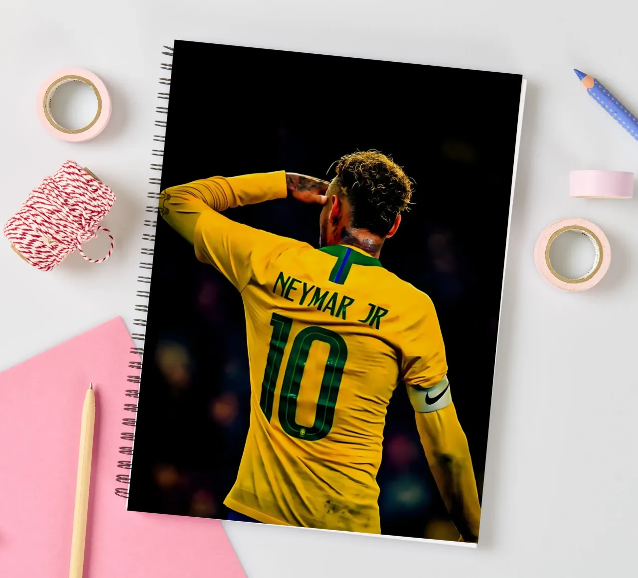 Neymar Jr spiral notebook by Low poly art