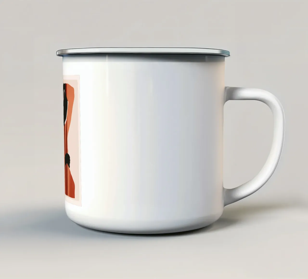 Abstracte Kunst Minimal Meisje 5 emaille mok van ThingDesign
