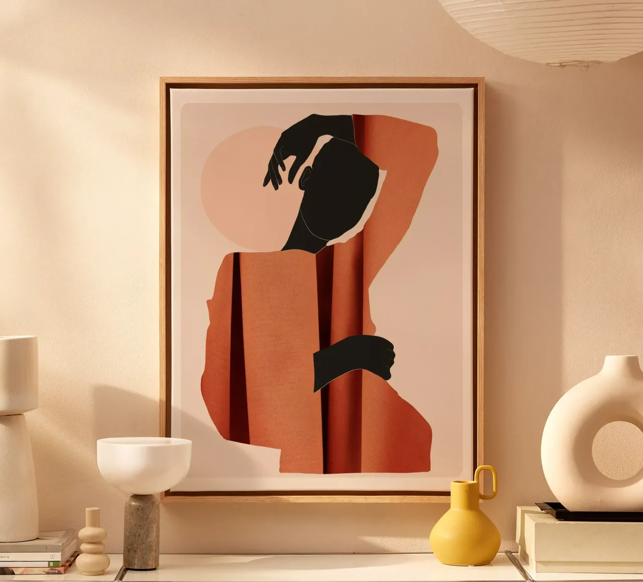 Abstracte Kunst Minimal Meisje 5 canvas met Baklijst van ThingDesign