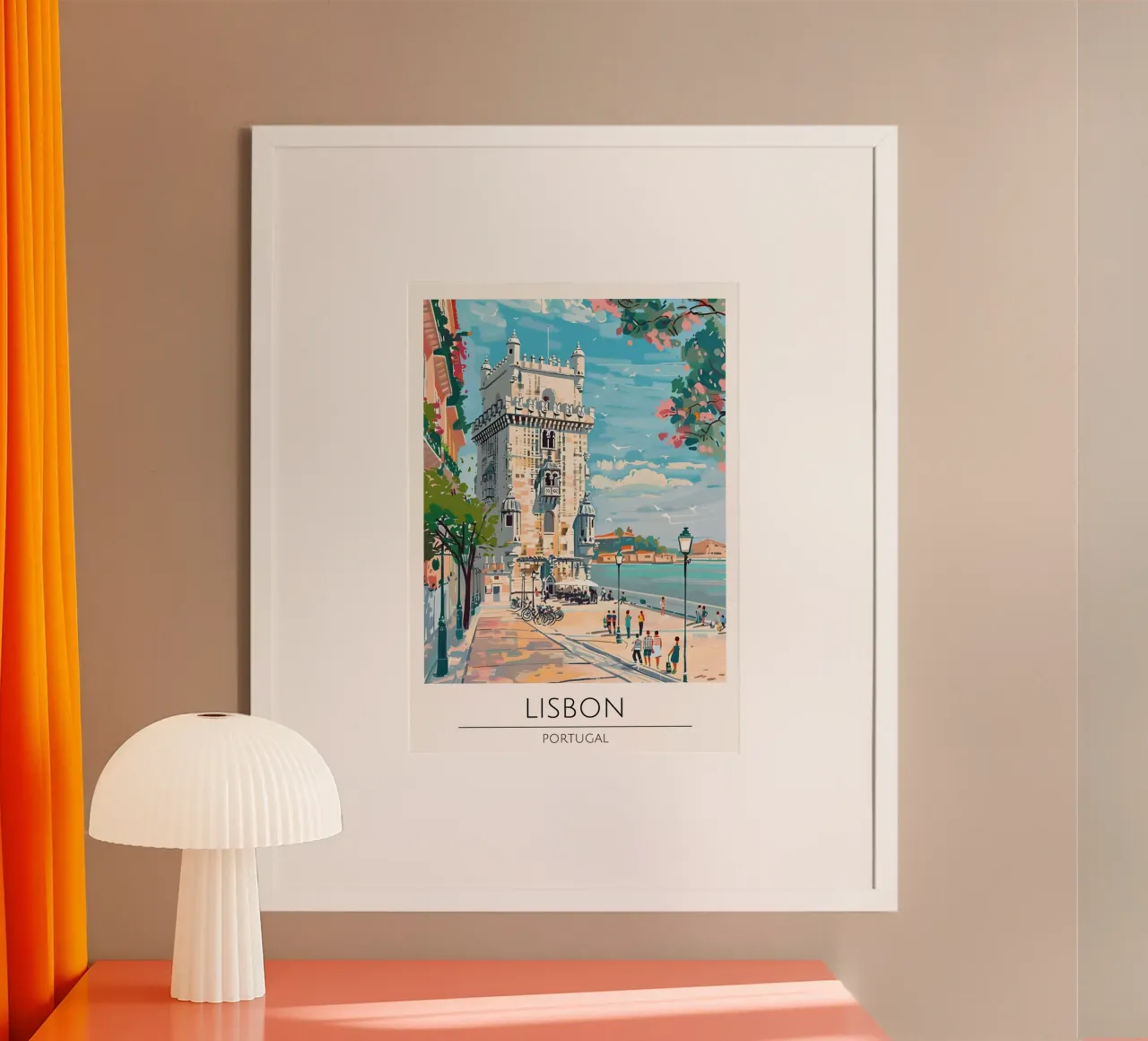 Poster di viaggio Pop Art della Torre di Belém di Lisbona poster da homdeco