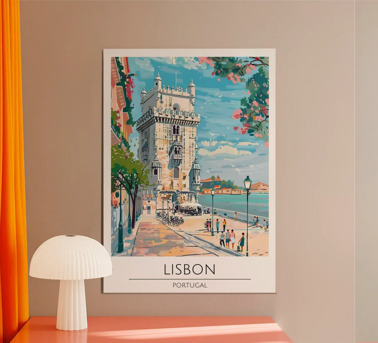 Poster di viaggio Pop Art della Torre di Belém di Lisbona poster da homdeco