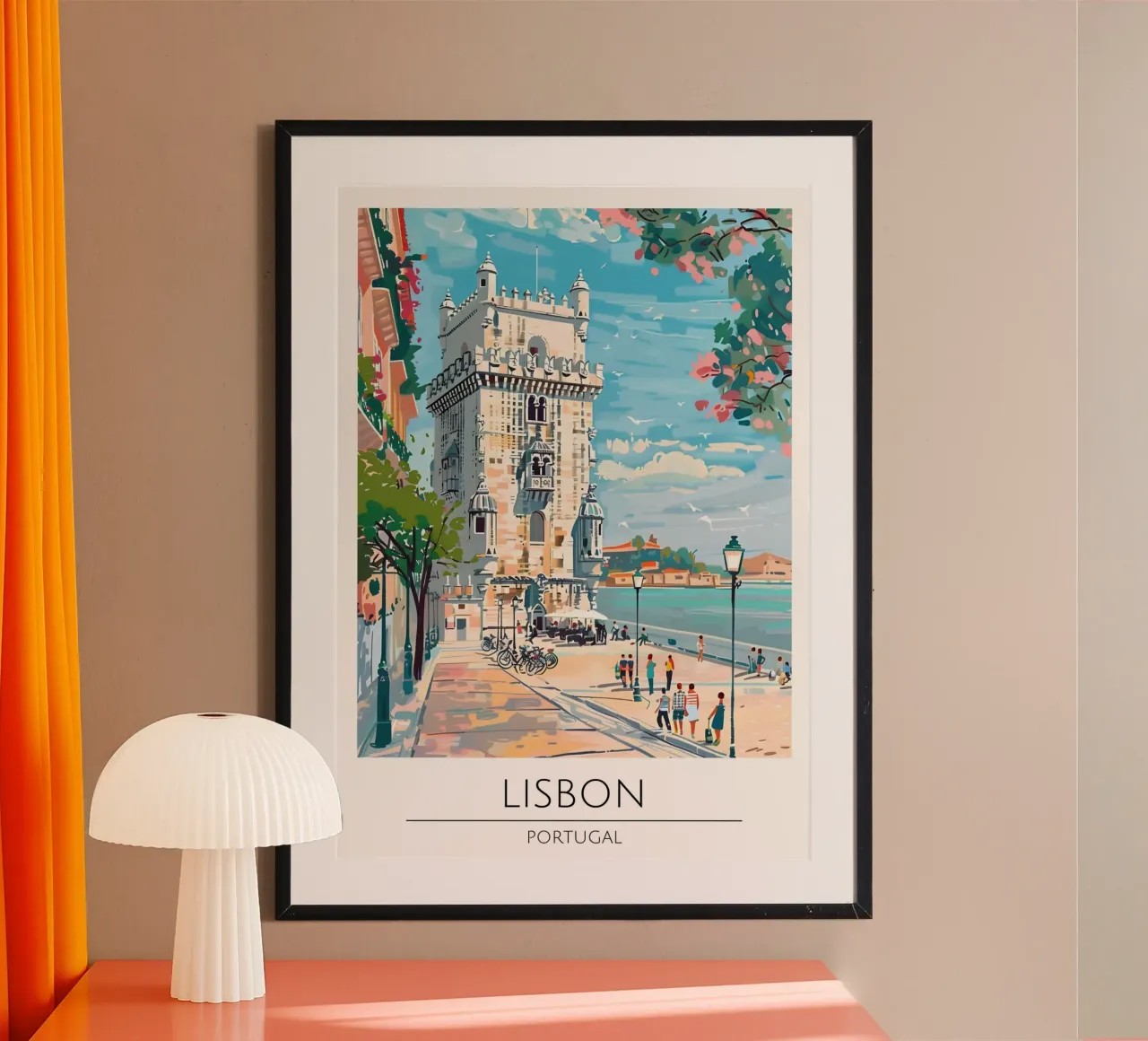 Poster di viaggio Pop Art della Torre di Belém di Lisbona poster da homdeco