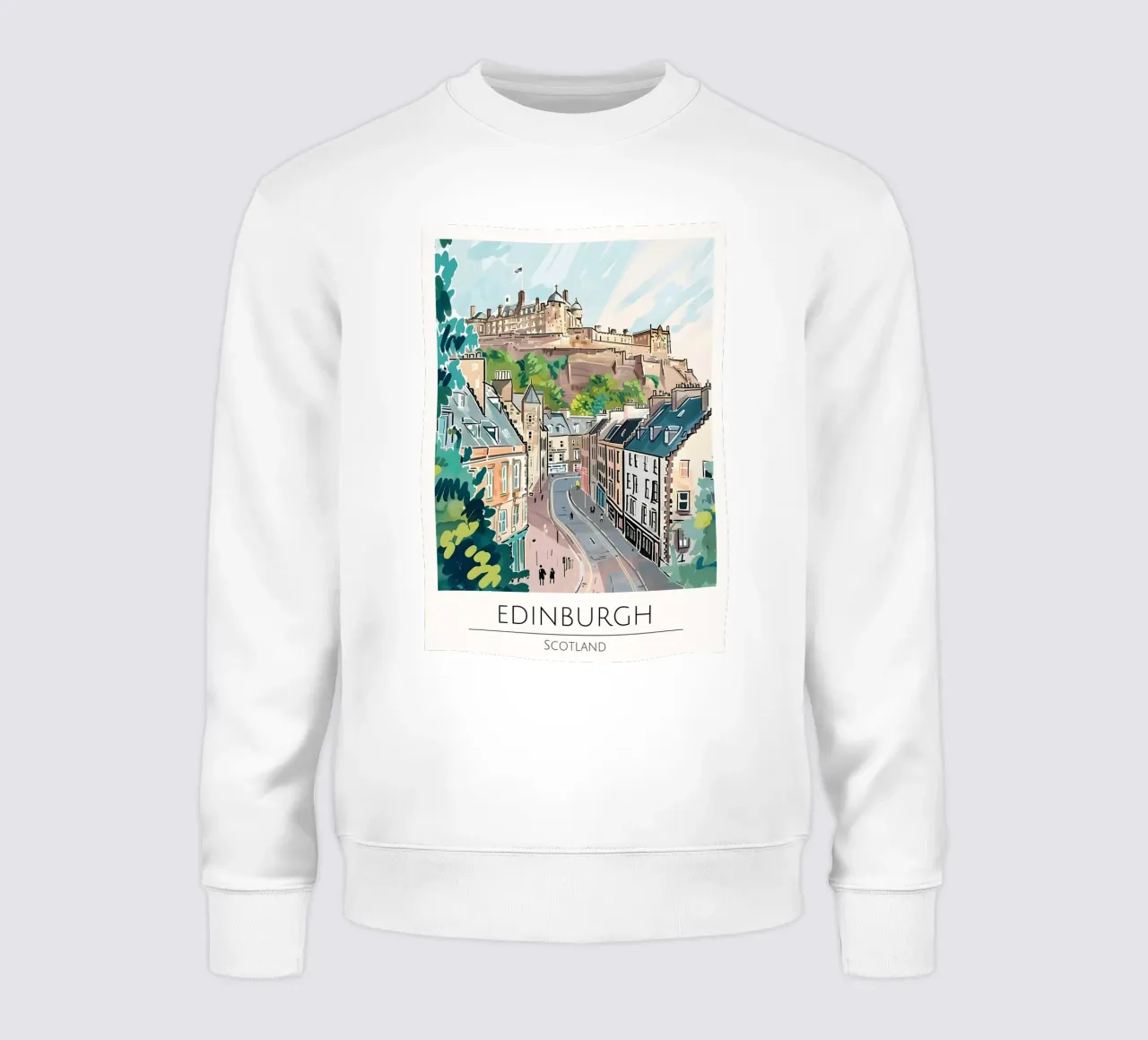 Poster Pop Art Cityscape del Castello di Edimburgo felpa da homdeco