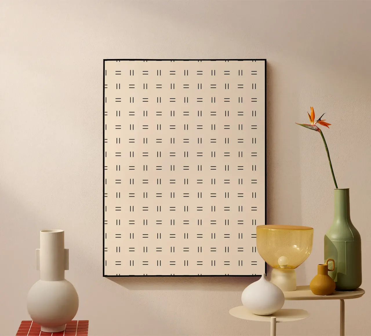 Linee doppie minimal-scandinave | Nero su avorio plexiglass da Beauty in Simplicity
