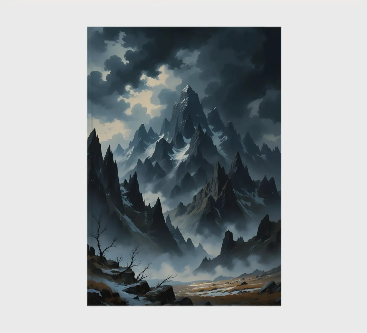 Ethereal Peaks of the Shadowed Realm notebook by Artistic-shop