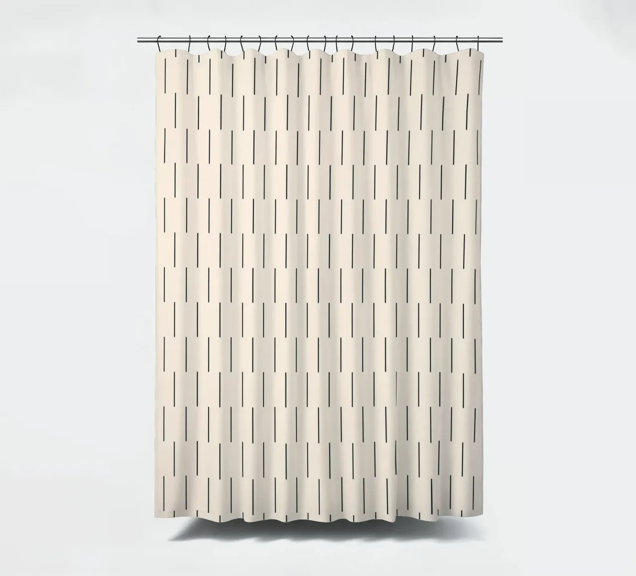 Minimal Scandinavian Chic Lines | Black on Ivory shower curtain by Beauty in Simplicity