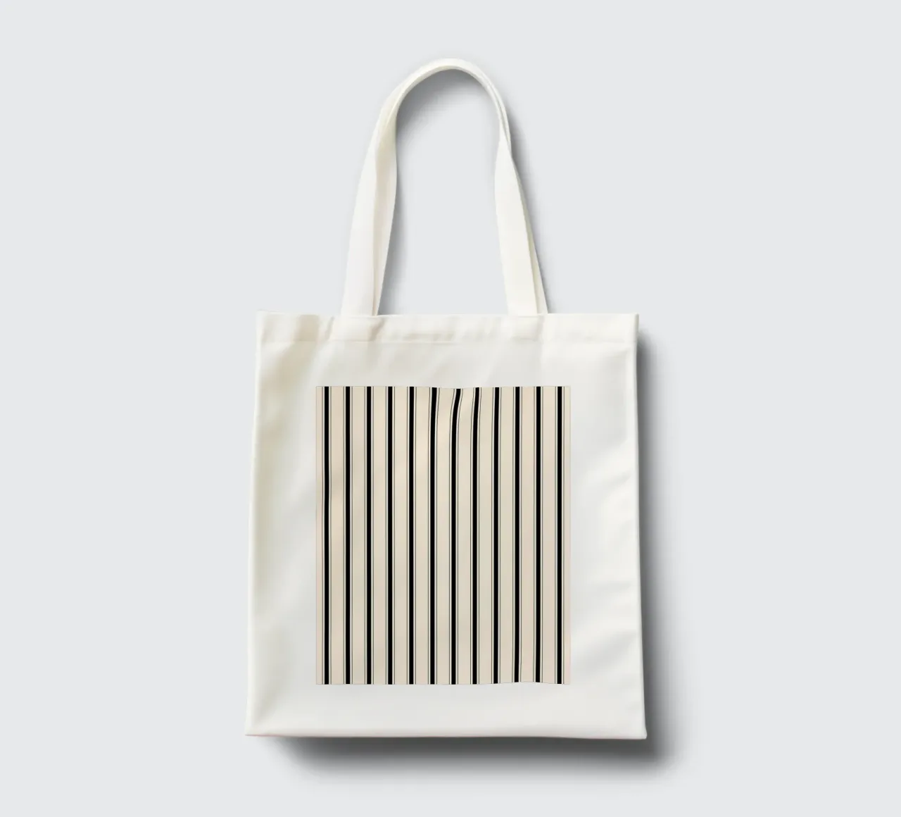 Minimal Farmhouse Linee miste 2 | Nero su avorio borsa in juta da Beauty in Simplicity