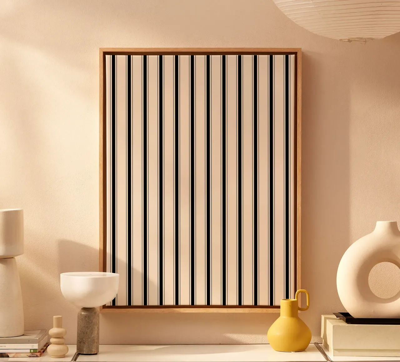 Minimal Farmhouse Mixed Lines 2 | Black on Ivory canvas by Beauty in Simplicity