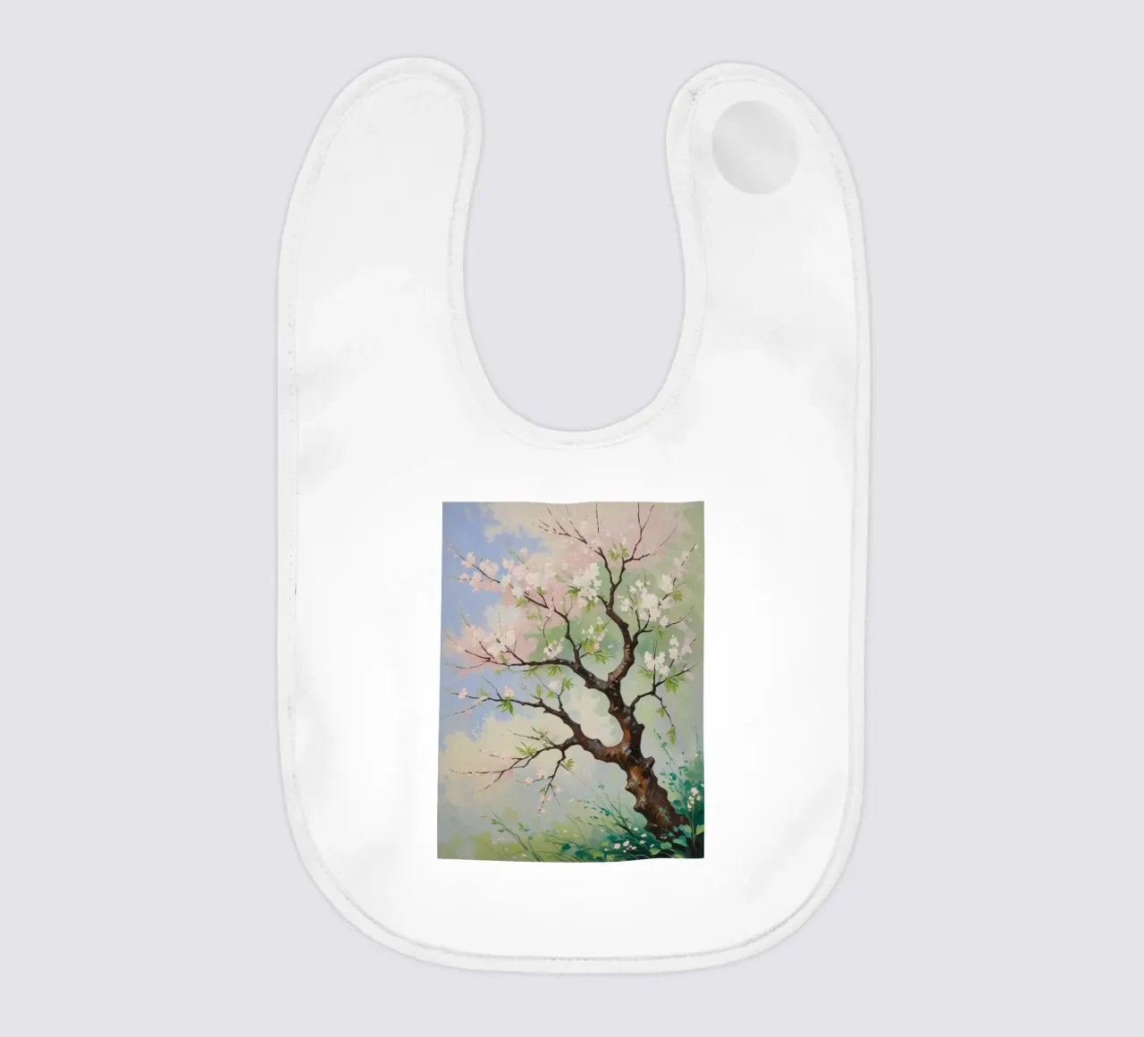 Serenità in fiore: Un vibrante dipinto a olio di un albero di ciliegio bavaglino da Artistic-shop