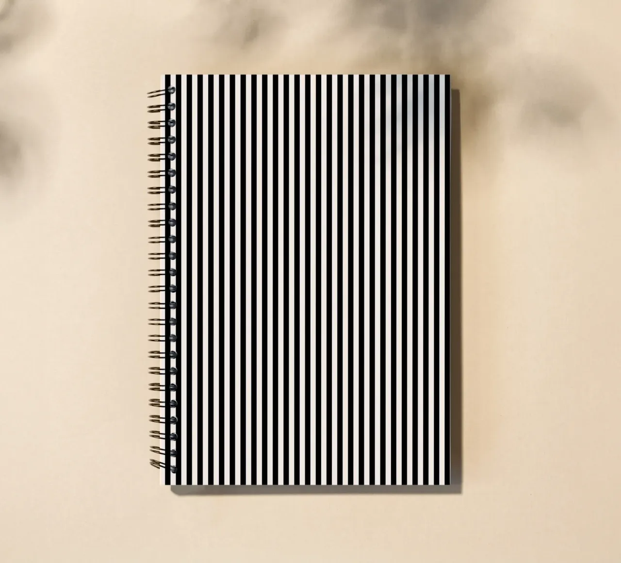 Minimal Basic Bold Stripes 2 | Black and Ivory spiral notebook by Beauty in Simplicity