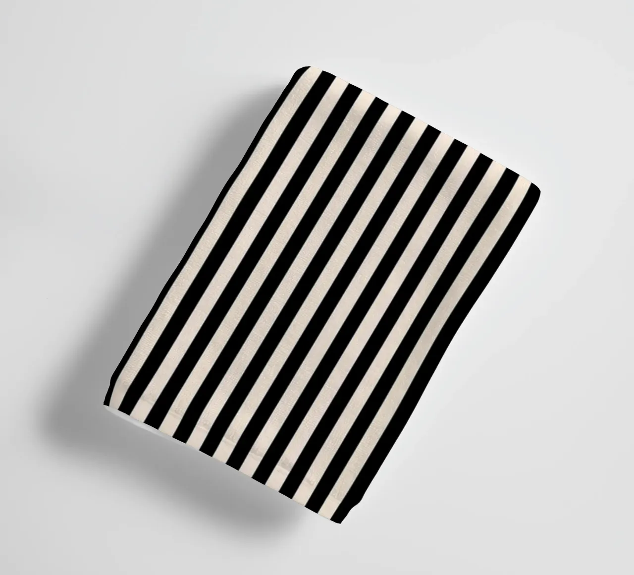 Minimal Basic Bold Stripes 2 | Black and Ivory towel by Beauty in Simplicity