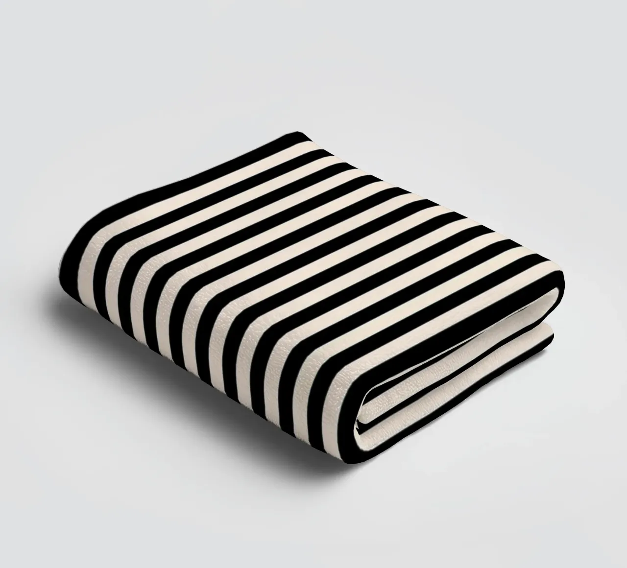 Minimal Basic Bold Stripes 2 | Black and Ivory towel by Beauty in Simplicity