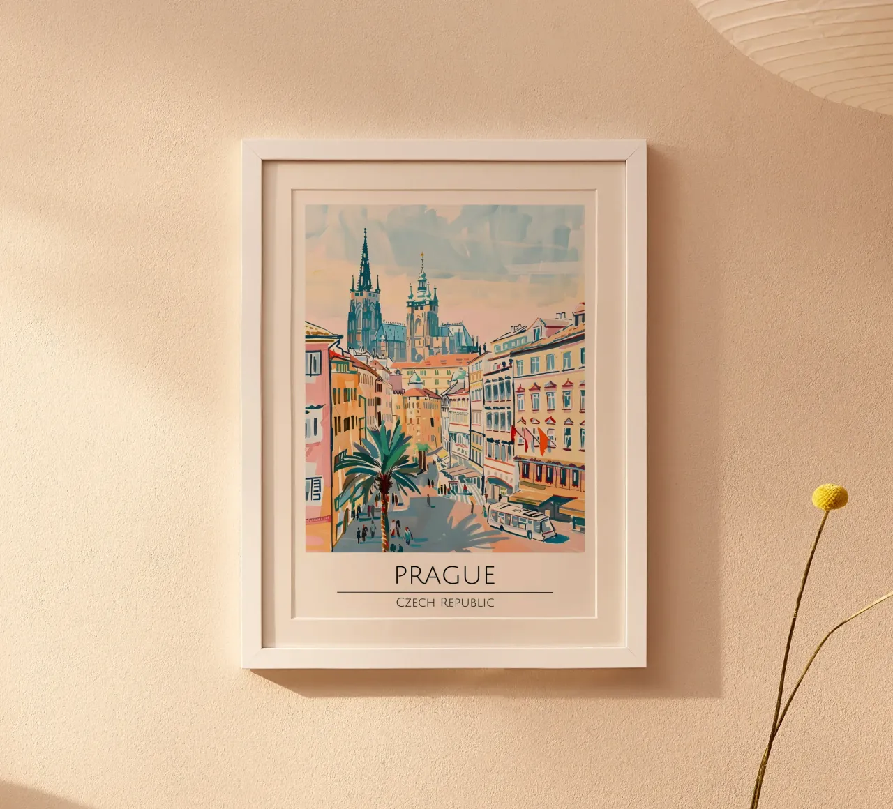 Poster di viaggio Pop Art del Castello di Praga Rep. Ceca poster con telaio in alluminio da homdeco