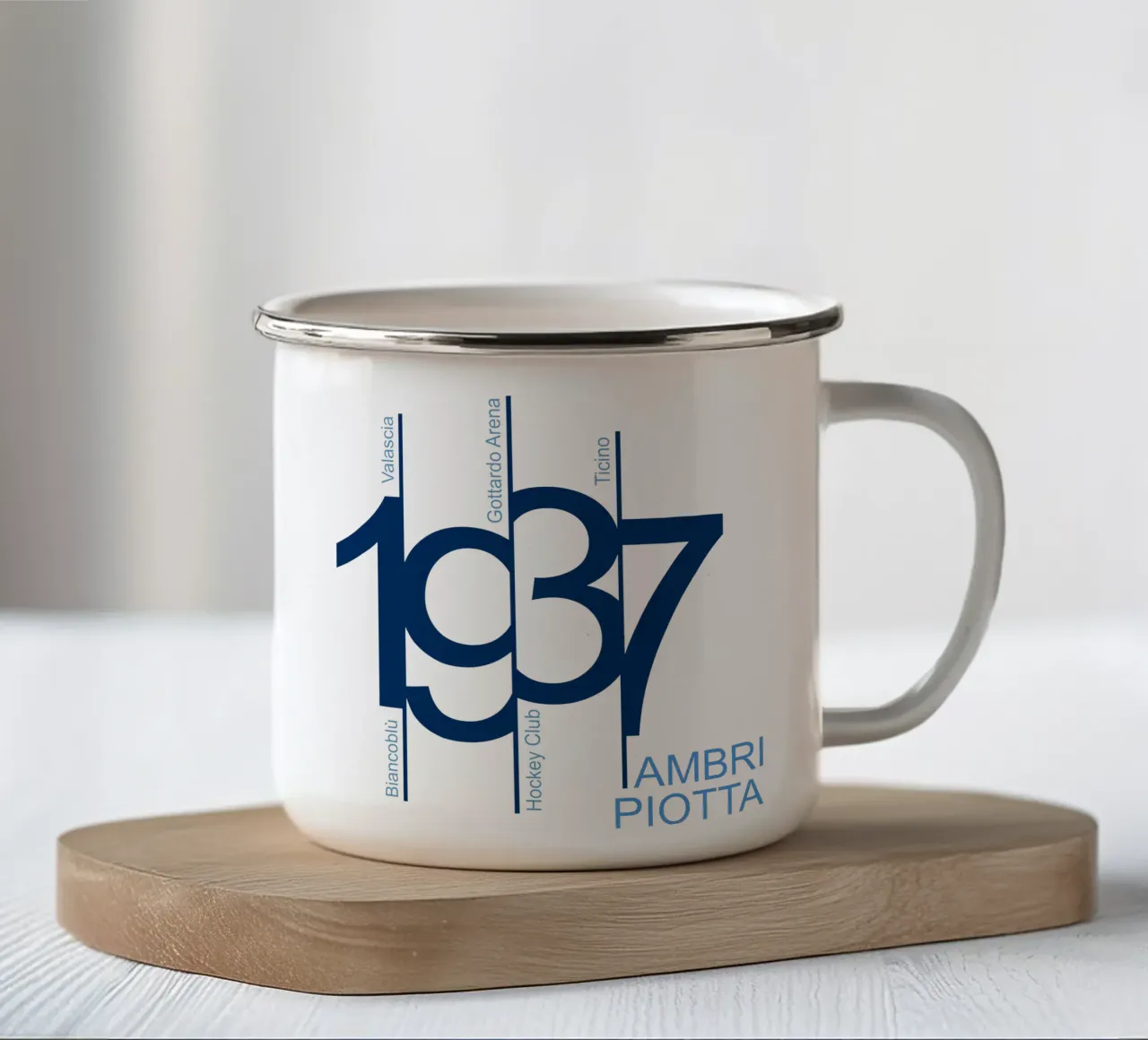 1937 Ambri-Piotta tazza in smalto da HCAP Fanshop