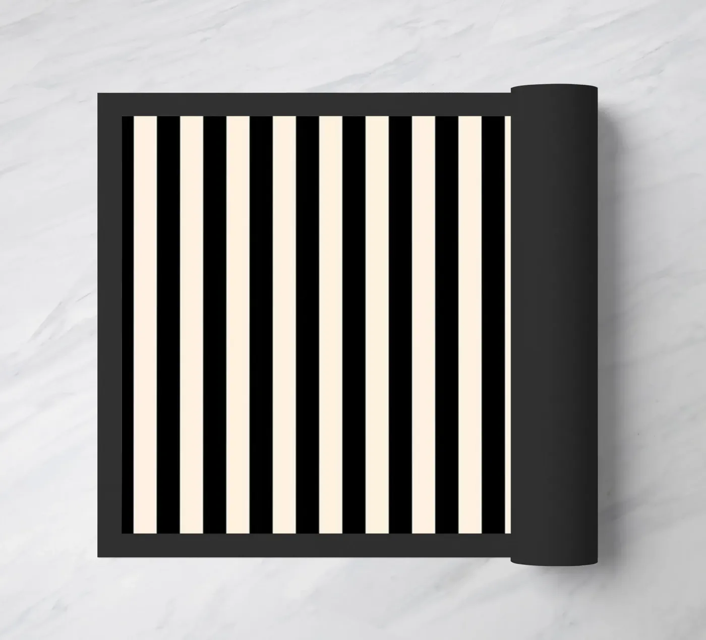 Minimal Basic Bold Stripes | Black and Ivory deurmat van Beauty in Simplicity