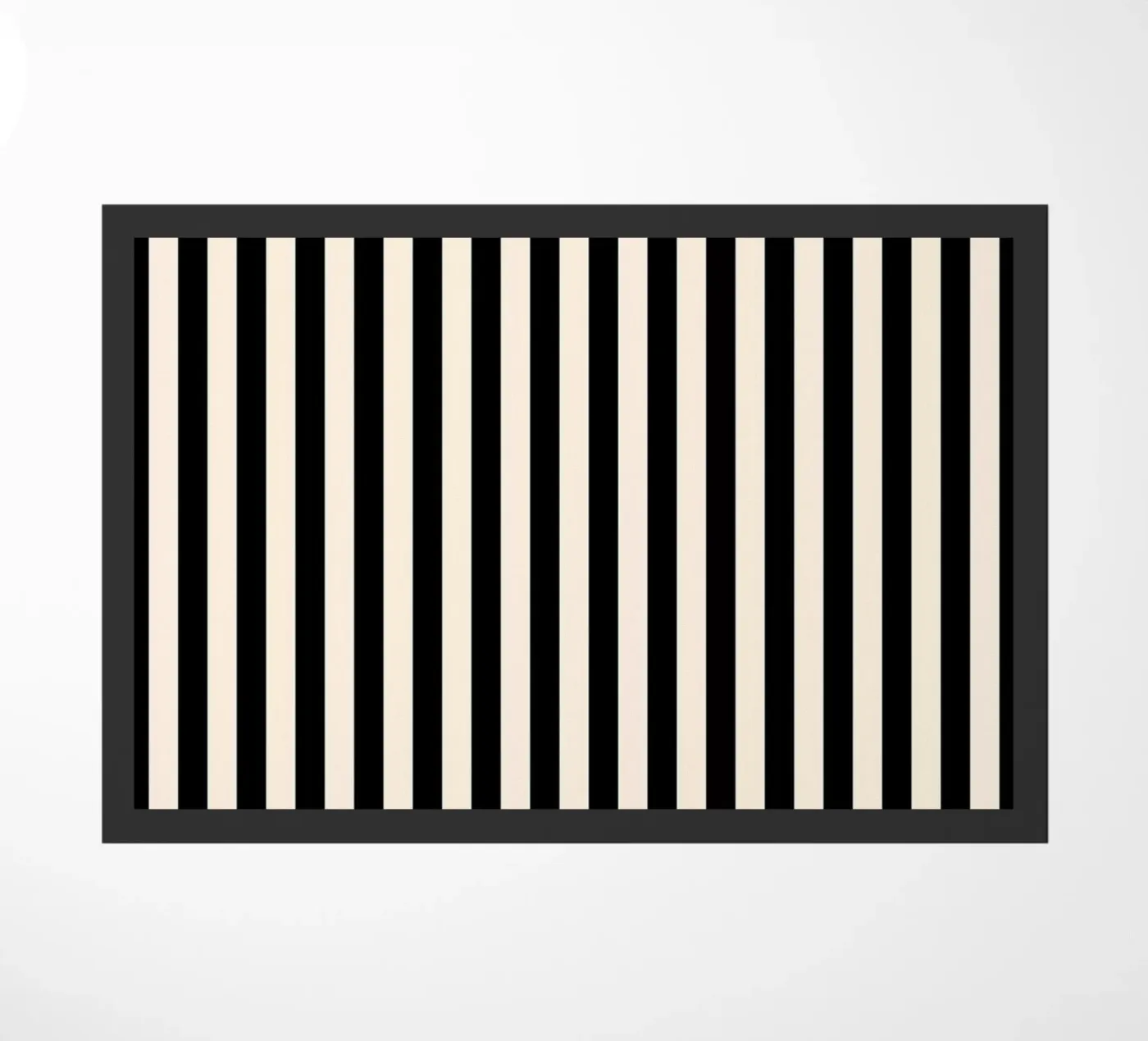 Minimal Basic Bold Stripes | Black and Ivory deurmat van Beauty in Simplicity