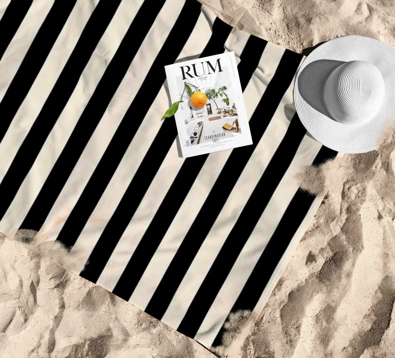 Minimal Basic Bold Stripes | Nero e Avorio telo mare da Beauty in Simplicity