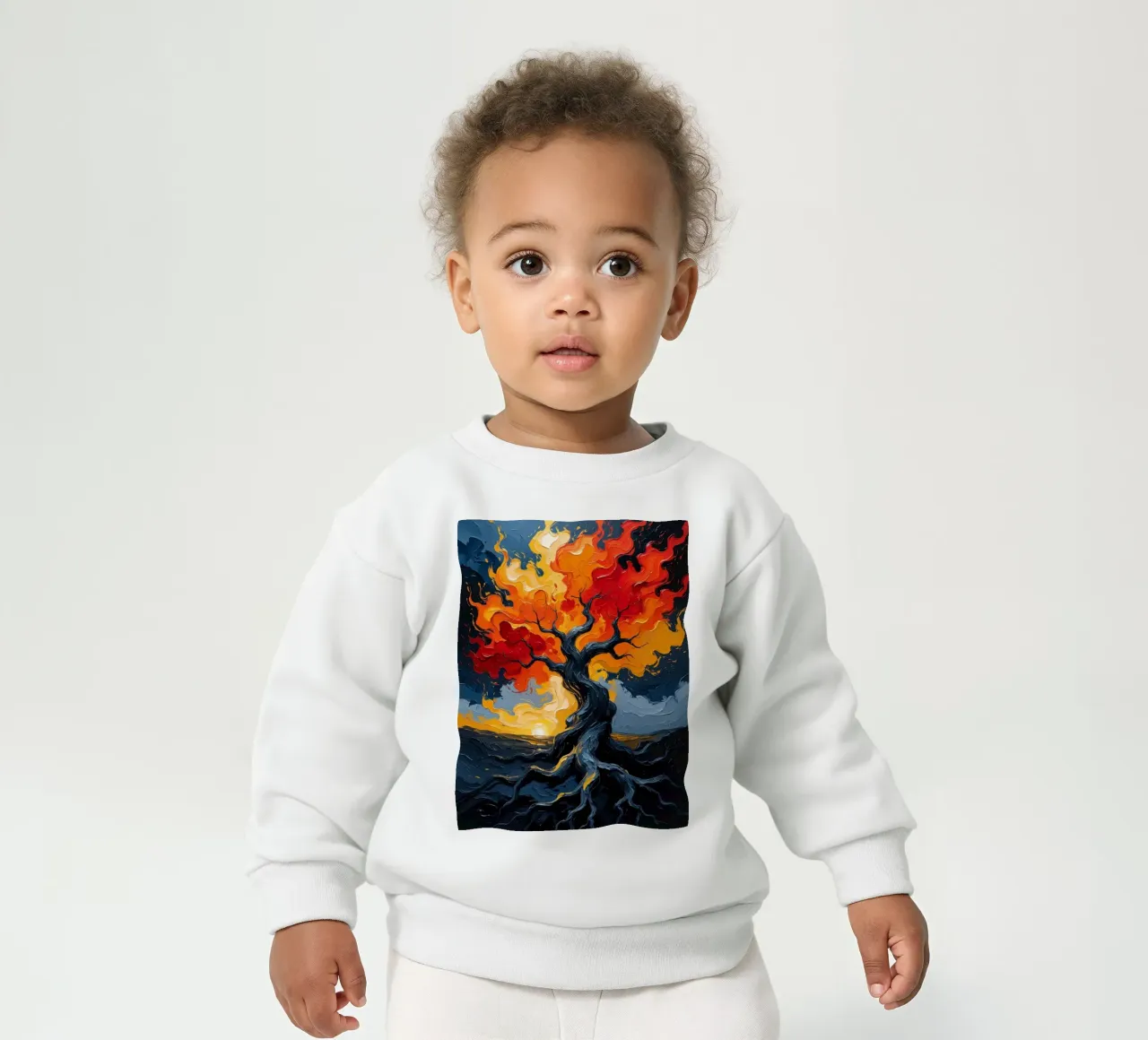 Un inferno fiammeggiante: Un dipinto a olio con texture di un T felpa neonato da Artistic-shop