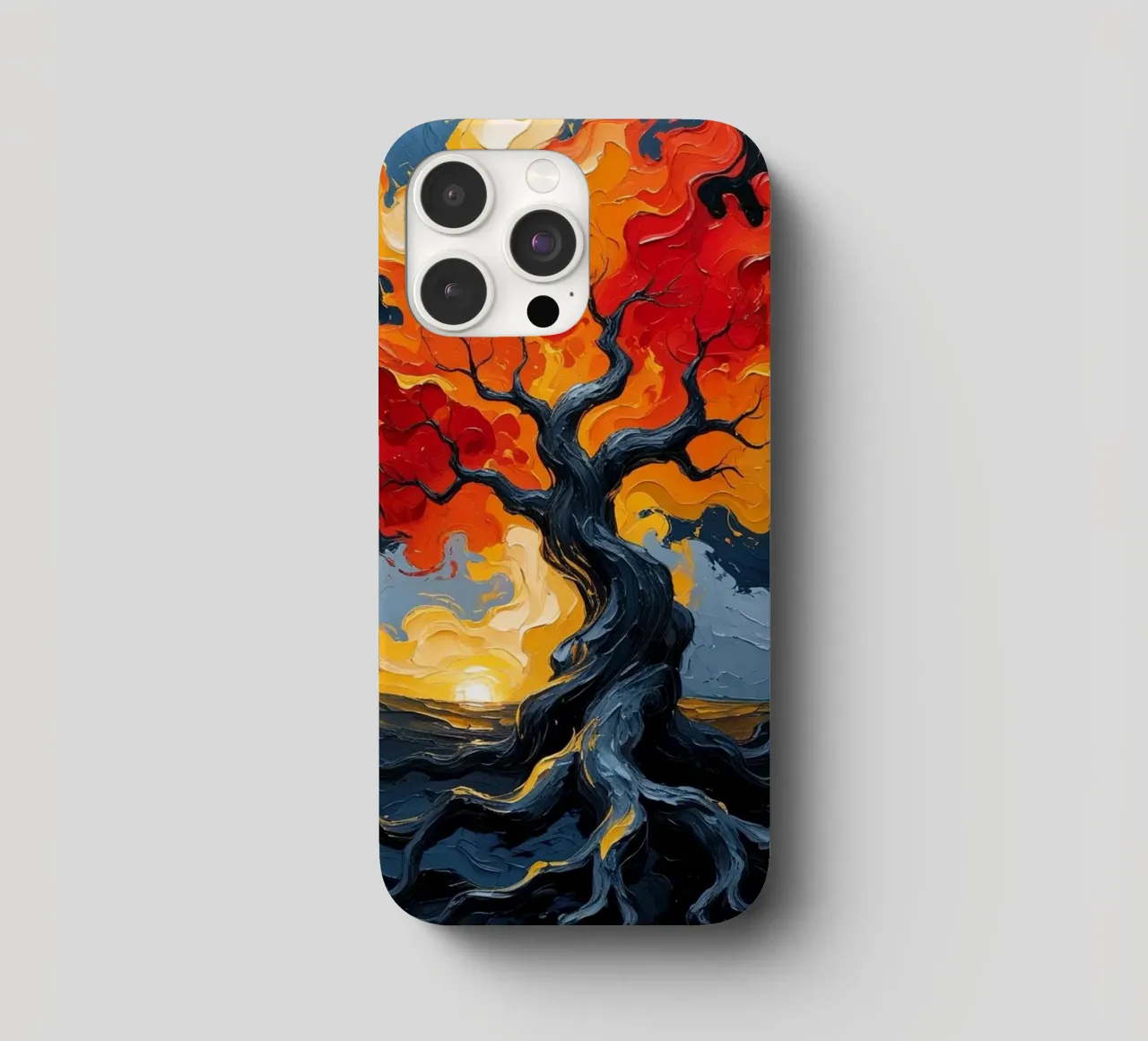 Un inferno fiammeggiante: Un dipinto a olio con texture di un T cover iphone da Artistic-shop