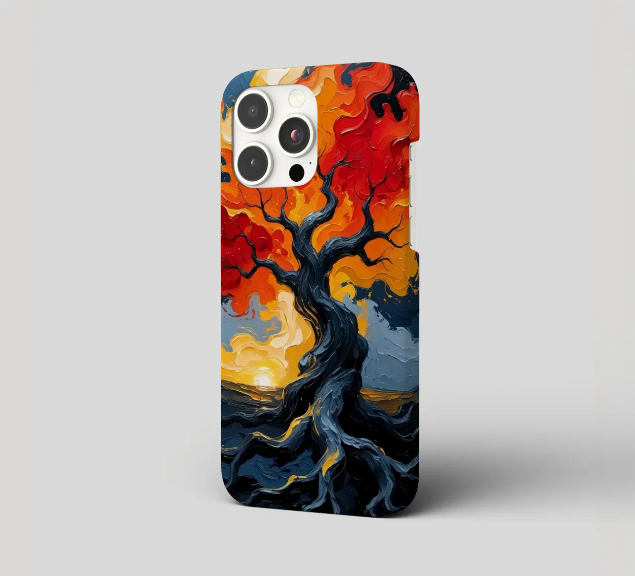 Un inferno fiammeggiante: Un dipinto a olio con texture di un T cover iphone da Artistic-shop