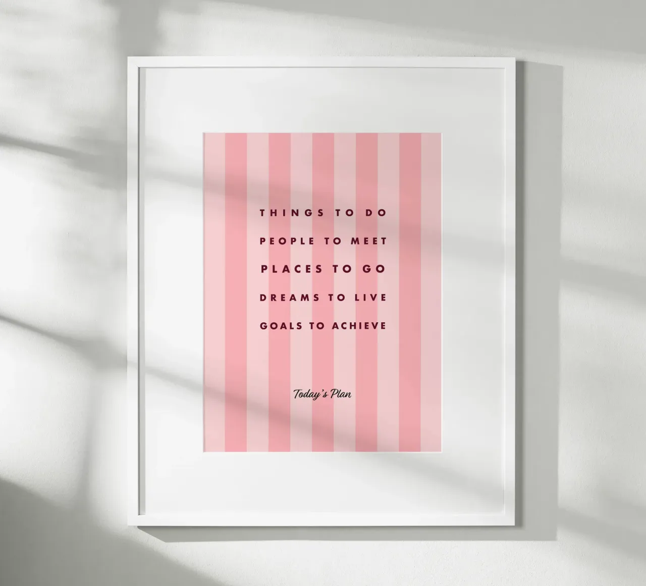 Copertina di quaderno tipografica 'TO DO LIST' su strisce rosa poster da Dominique Vari Words
