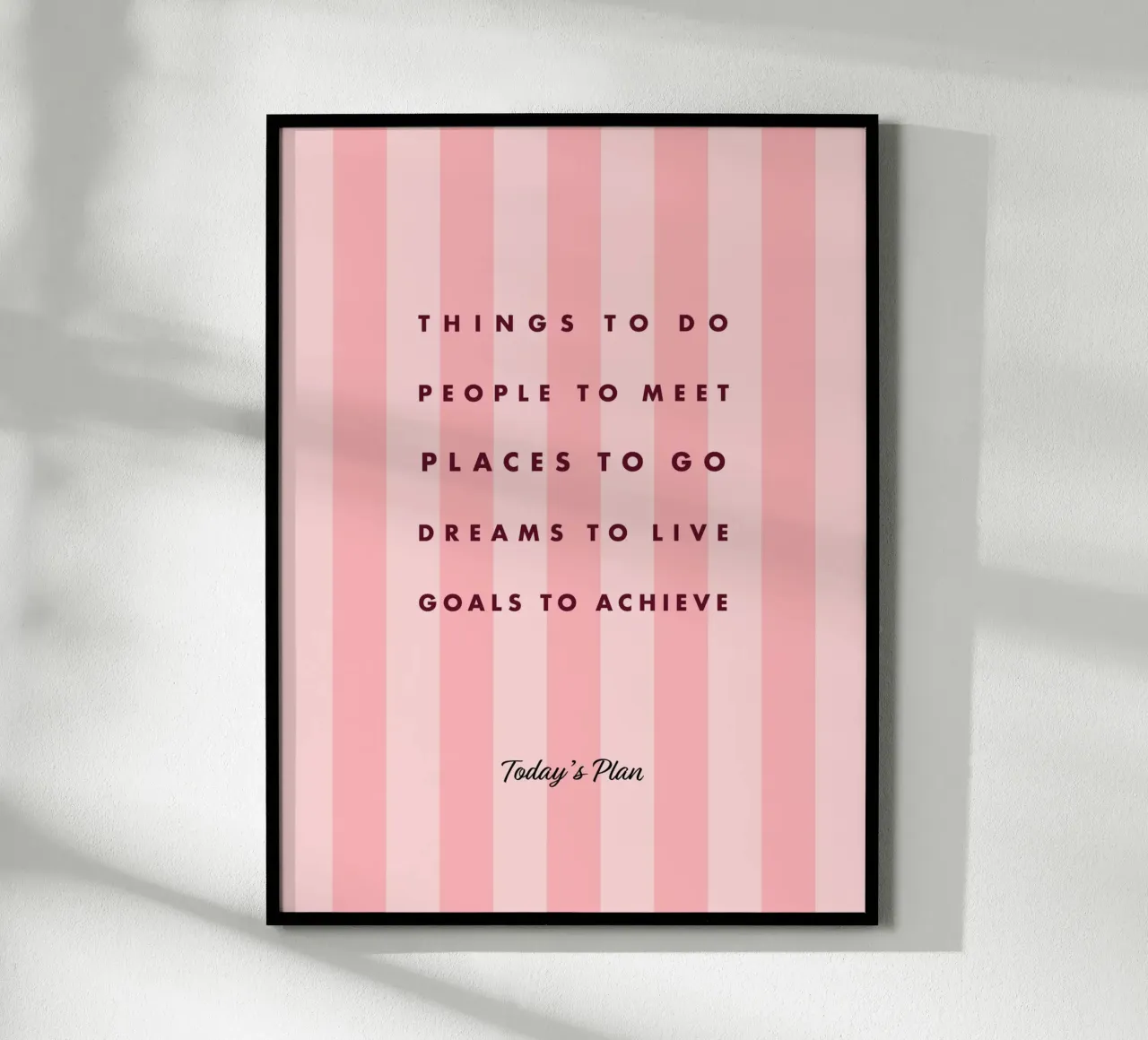 Copertina di quaderno tipografica 'TO DO LIST' su strisce rosa poster da Dominique Vari Words