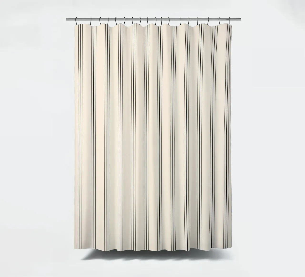 Minimal Classic Scandi a righe miste | Nero su avorio tenda da doccia da Beauty in Simplicity