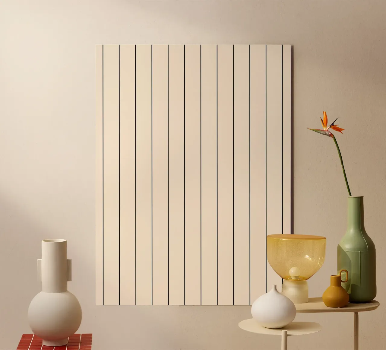 Minimal Basic Classic Stripes | Nero su Avorio alluminio dibond da Beauty in Simplicity