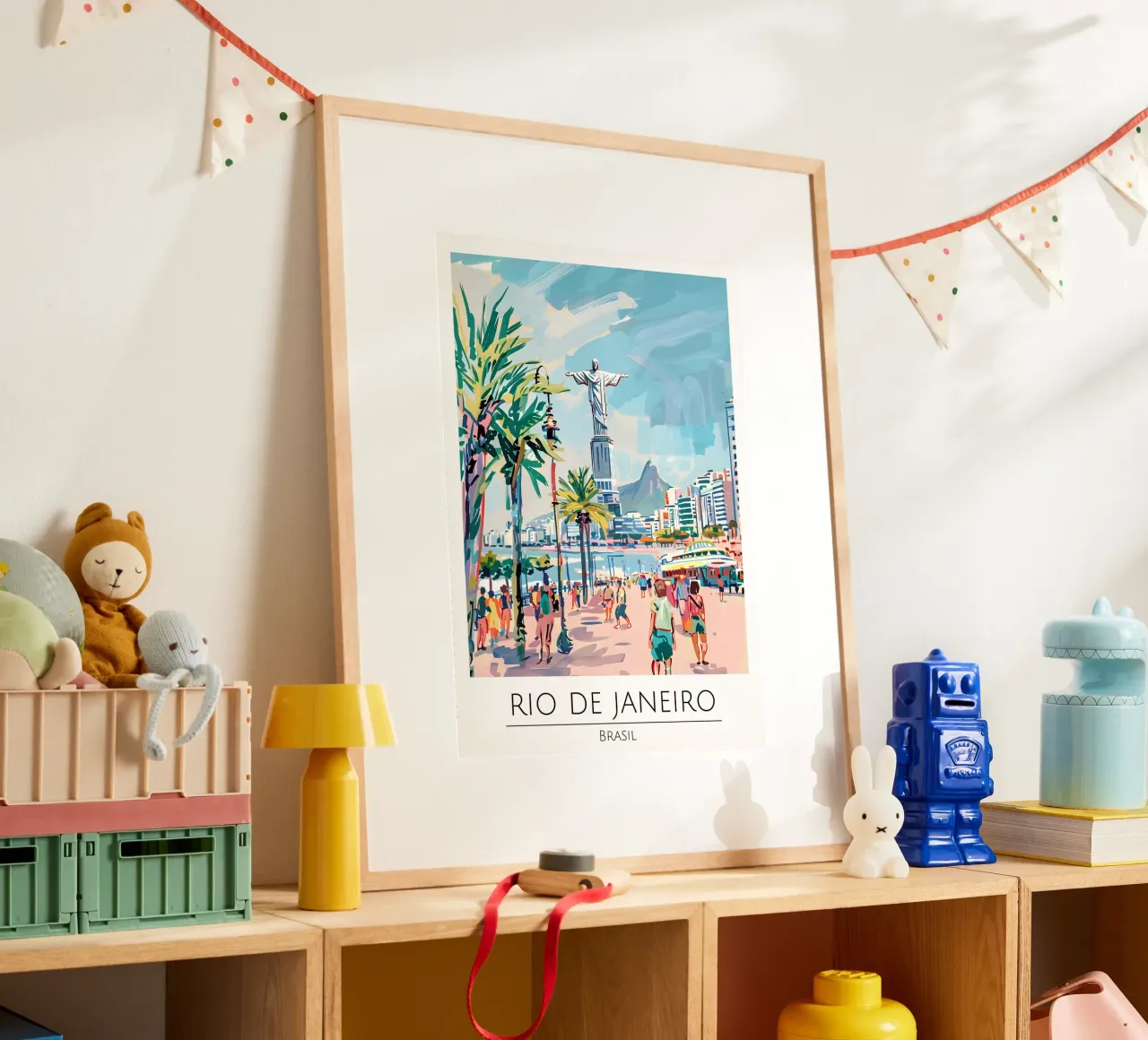 Rio de Janeiro Cristo Redentore Pop Art poster con telaio in alluminio da homdeco