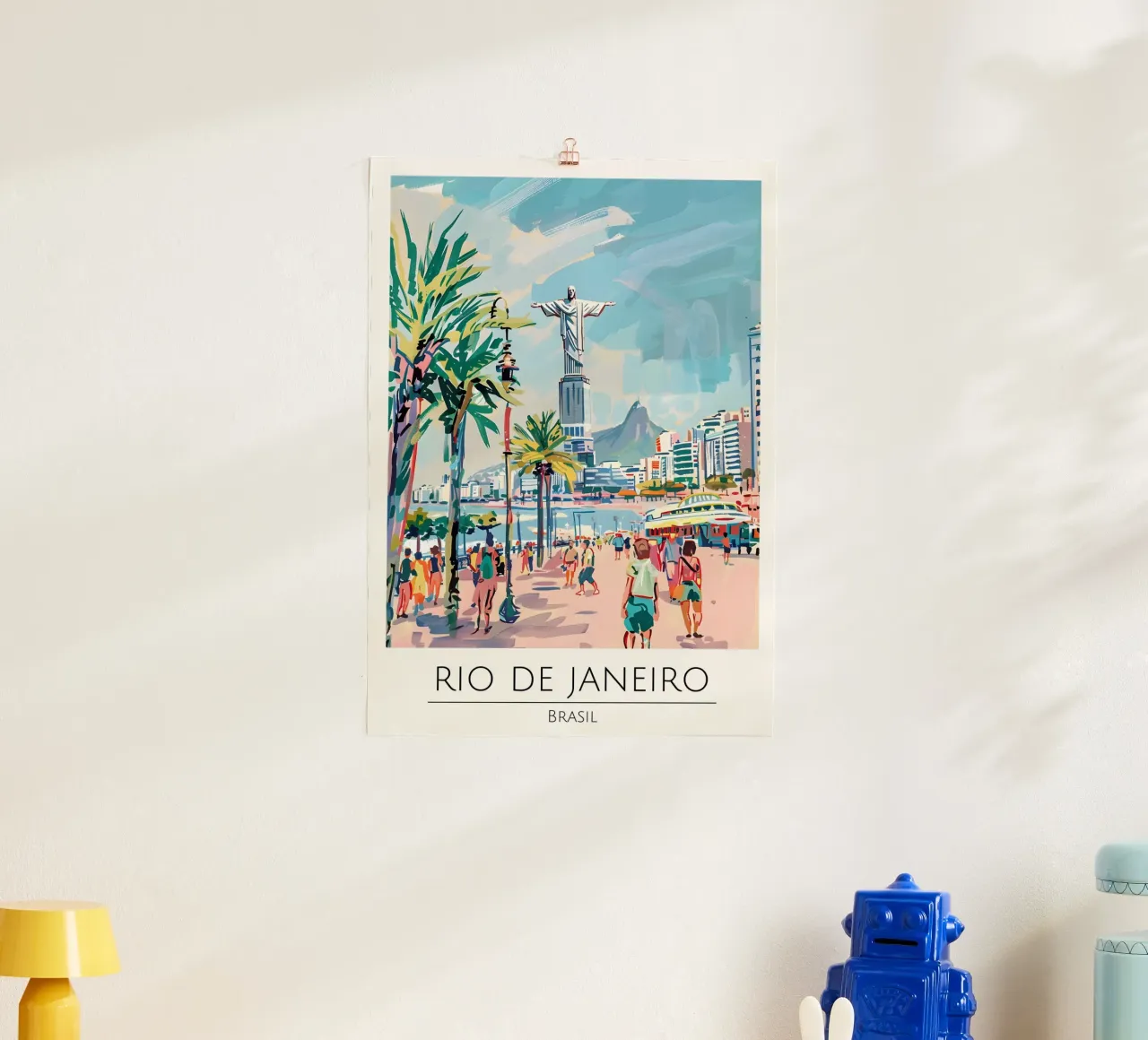 Rio de Janeiro Cristo Redentore Pop Art poster con telaio in alluminio da homdeco