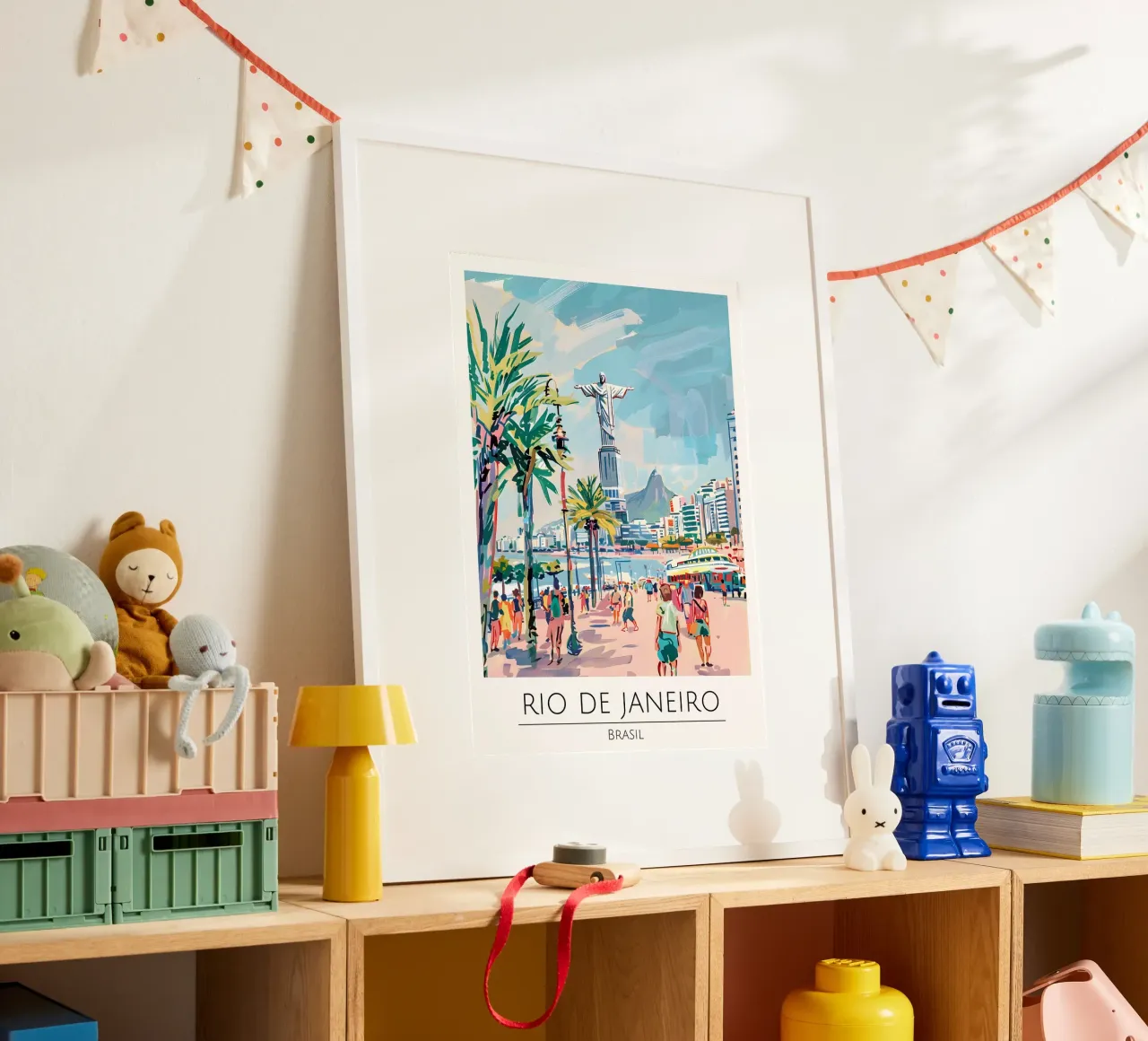 Rio de Janeiro Cristo Redentore Pop Art poster con telaio in alluminio da homdeco